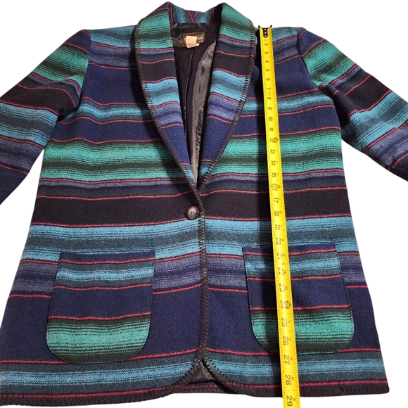 Vintage Tracy Evans Southwestern Sarape Style Wool Blend Blazer | Size Large - Picture 5 of 7
